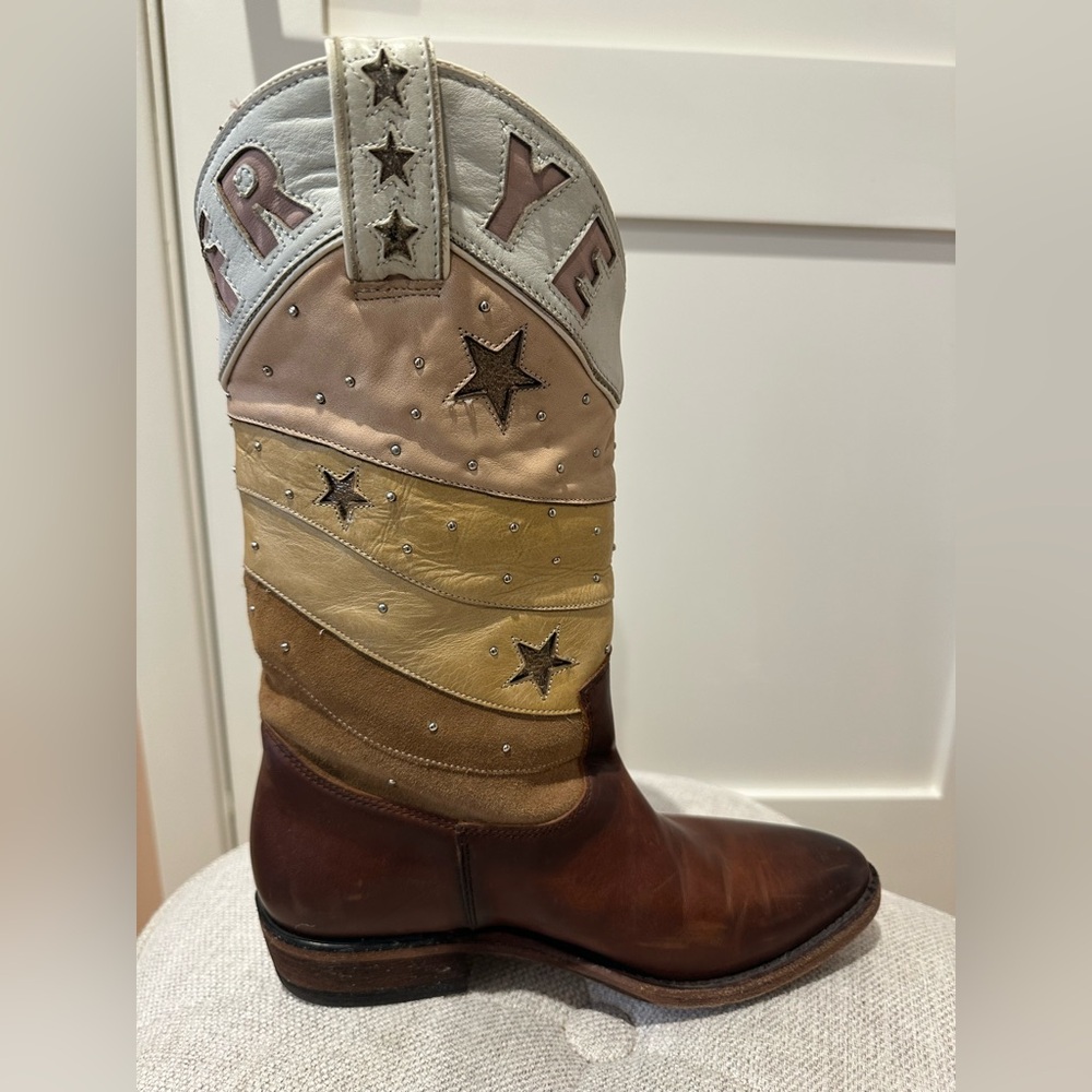 Frye size 8 Billy Cactus multicolor leather and suede with cowboy boots - Picture 8 of 16